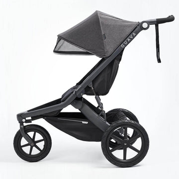 Side profile view of unfolded Roam Stroller